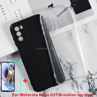 protection transparent phone case for motorola moto g31 g41 g30 silicon case tempered glass cover on moto g41 g31 4g cases vetro
