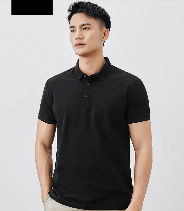 

J8461 - Men's casual short sleeved polo shirt men's summer new solid color half sleeved Lapel T-shirt.