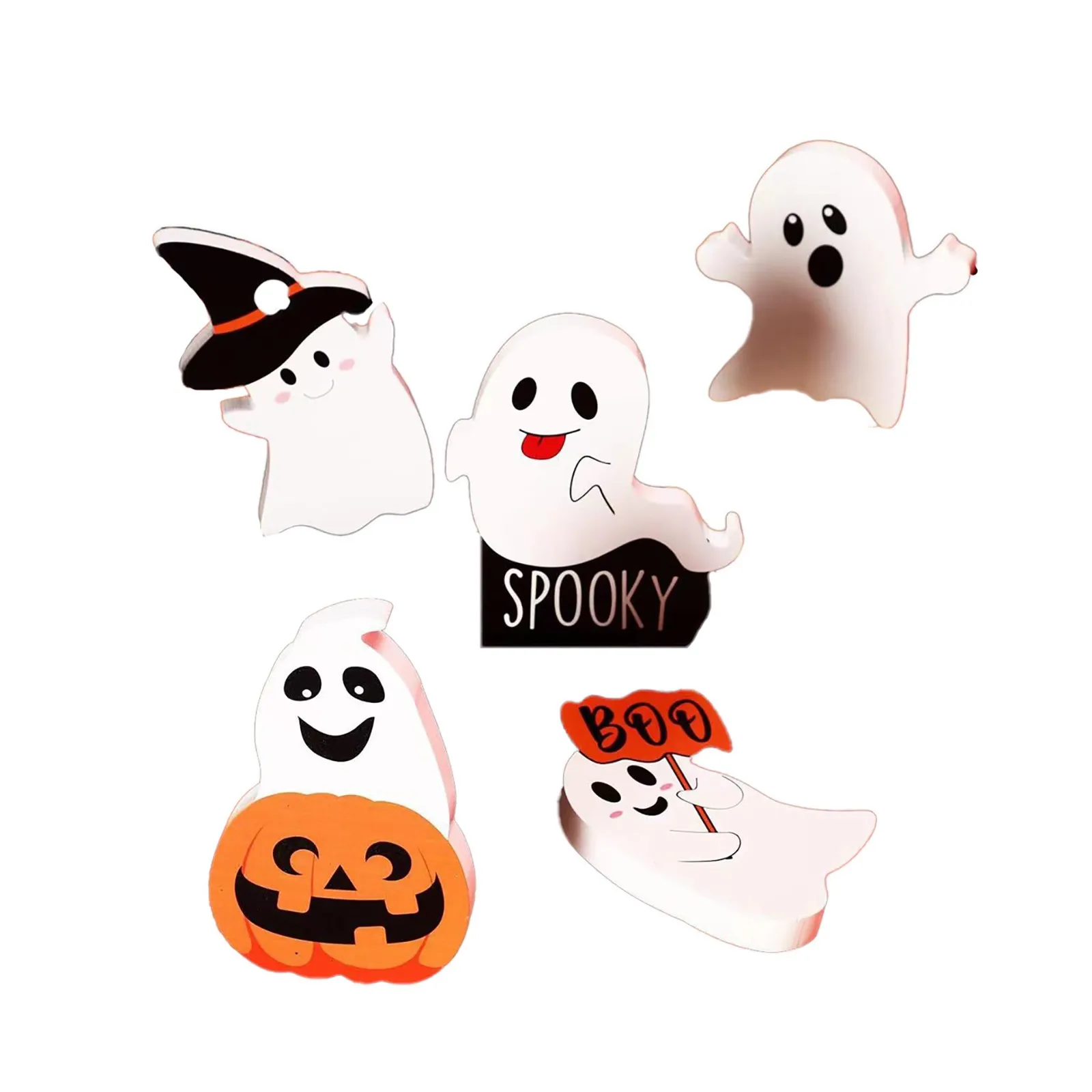 Новинка 2024 украшения на Хэллоуин с милыми привидениями набор из 5 предметов