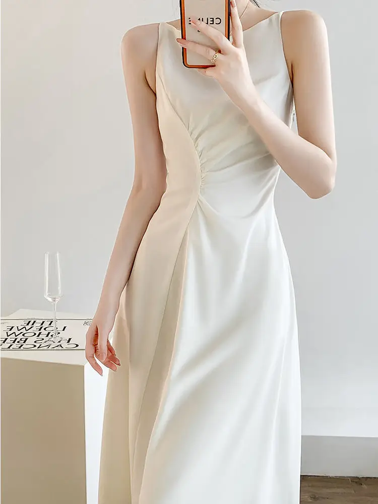 

French Sling Dress Women's Summer Retro High-grade Sleeveless Dresses Women Dress for Women Maxi Dresses for Women White Dress