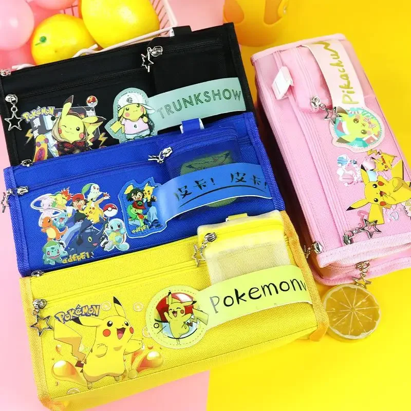 

Pikachu Pencil Bag Pokemon Stationery Box Primary School Students with Coin Purse Cute Pencil Box To Send Doll Birthday Gift