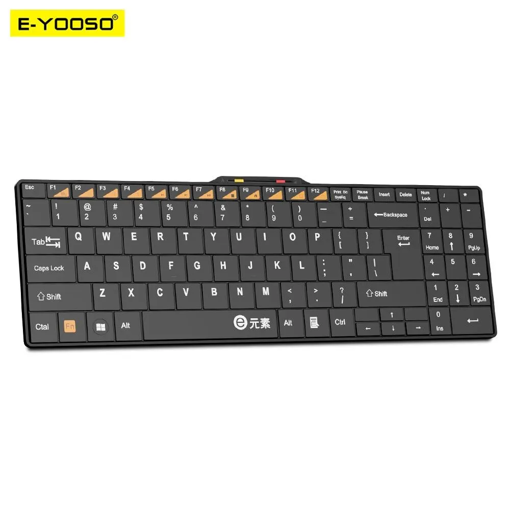 E-YOOSO E-30 USB Gaming Membrane Mini Slim Office Keyboard Wireless 2.4G 99 Key Gamer Ergonomic for Computer Laptop PC