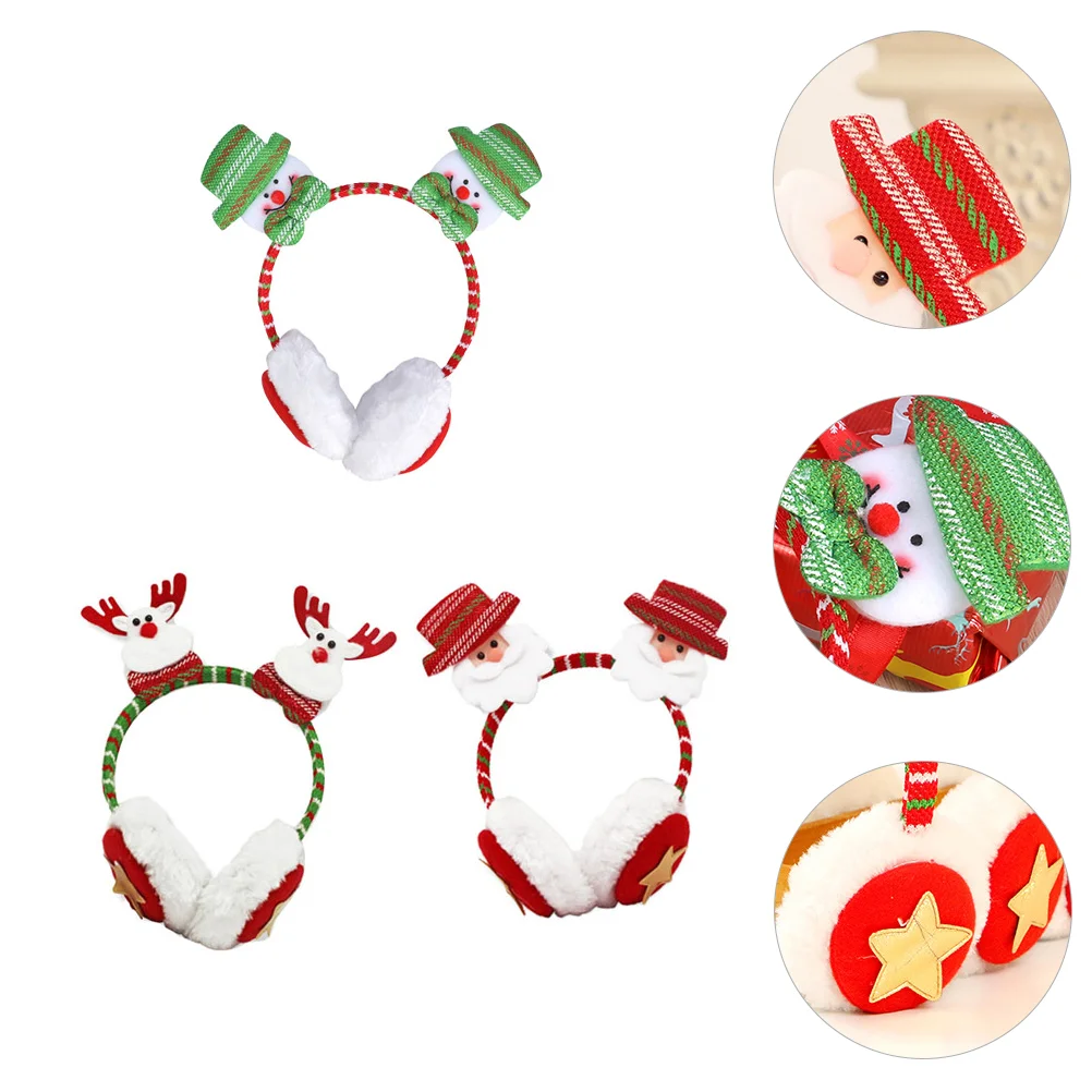 

3pcs Decorative Xmas Earmuffs Hair Accessories Hair Clasp Hair for Party
