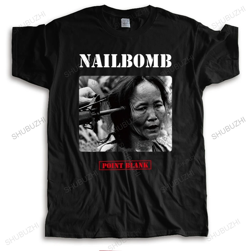 

Mens luxury crew neck t-shirt brand black teeshirt NAILBOMB POINT BLANK High Quality Cotton cool tee-shirt male tees top