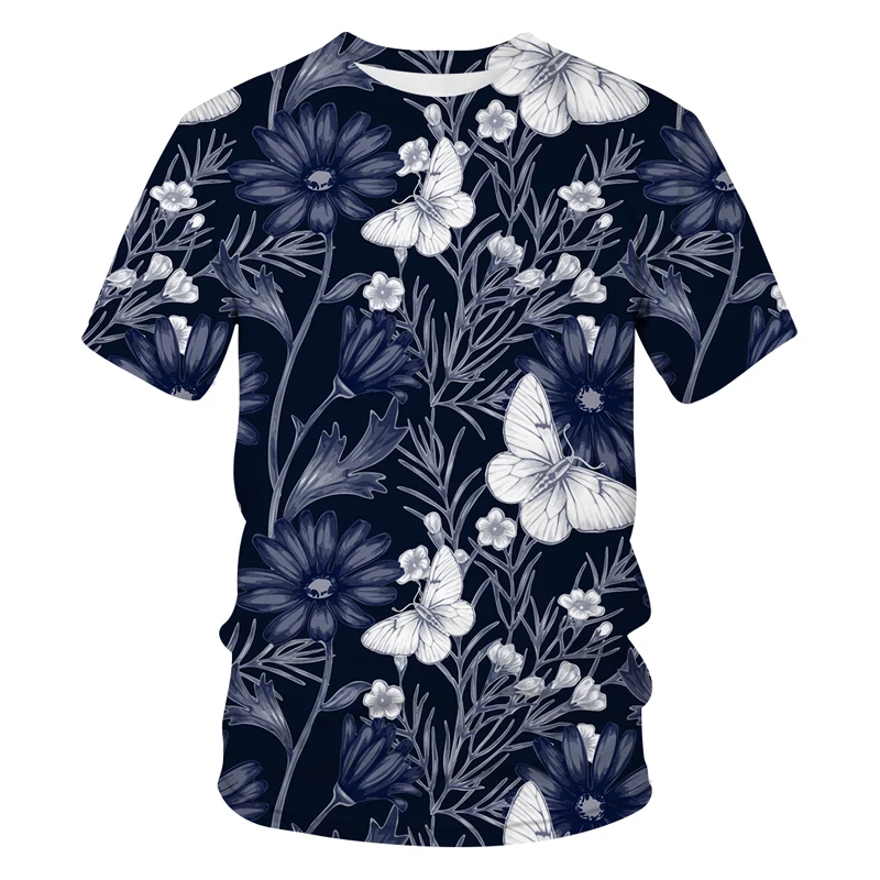 

Men's T-shirt Summer New Flower Butterfly 3D Printed Short Sleeves Tshirt men Fashion Comfort Male Tee Top Streetwear Camisetas