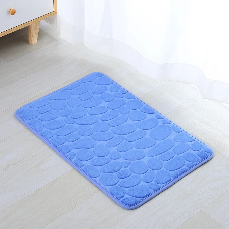 

Thickened Sponge Pebble Embossed Bathroom Non-slip Mat Porch Bathroom Bedroom and Other Multi-color Non-slip Memory Foam Carpet