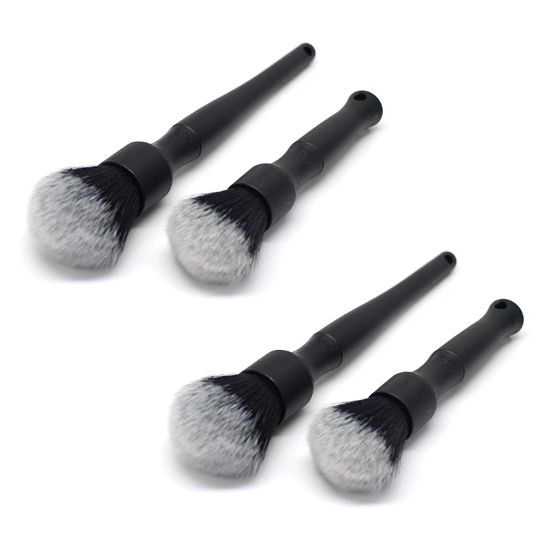 

4X Interior Detail Brush Gap Brush Super Soft Cleaning Brush Super Soft Details Makeup Brush Set, Black