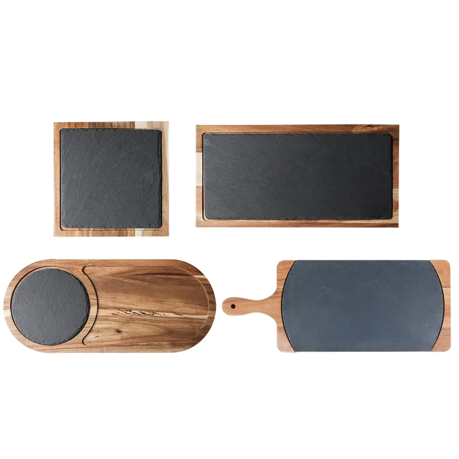 

Rock Plate Wood Serving Board Tableware for Grilling Housewarming Home