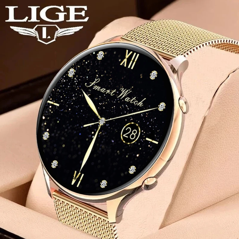 

LIGE Lovely Smart Watch Women Music control IP68 Waterproof Bracelet Heart Rate Sleep Monitoring Smartwatch Lady For IOS Android