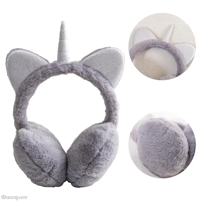 

Cute Unicorn Earmuffs Ear Muffs Lovely Cat Ears Warmer Plush Headband Fur Headphones Winter Cycling Fluffy Earflap Women Kids