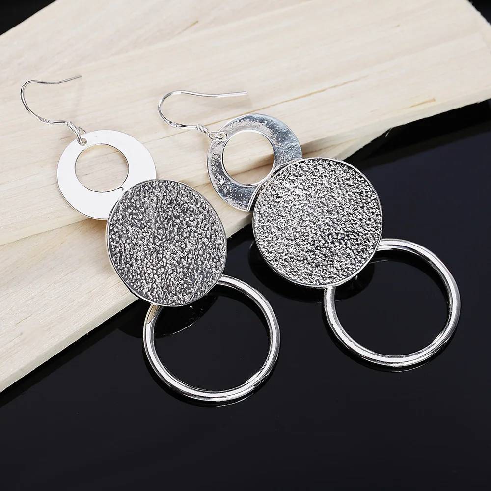 

Classic Round Circle Earrings for 2022 Women Jewelry Wedding Gift Korean Fashion Trend Charm Long Stud Earrings Piercing