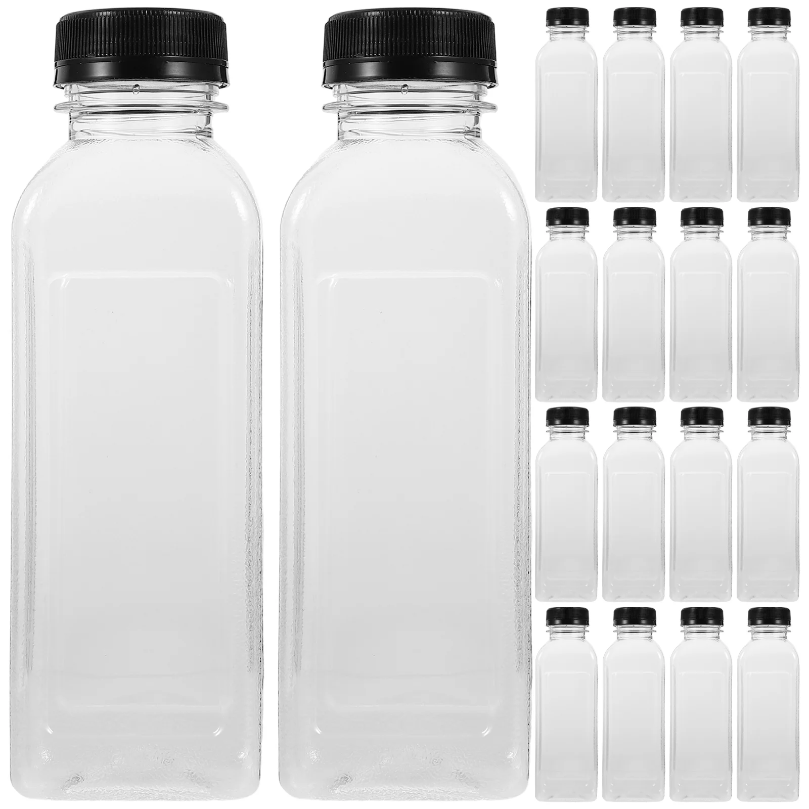 

25 pcs Empty Plastic Bottles Reusable Clear Bottle Juice Bottles with Caps