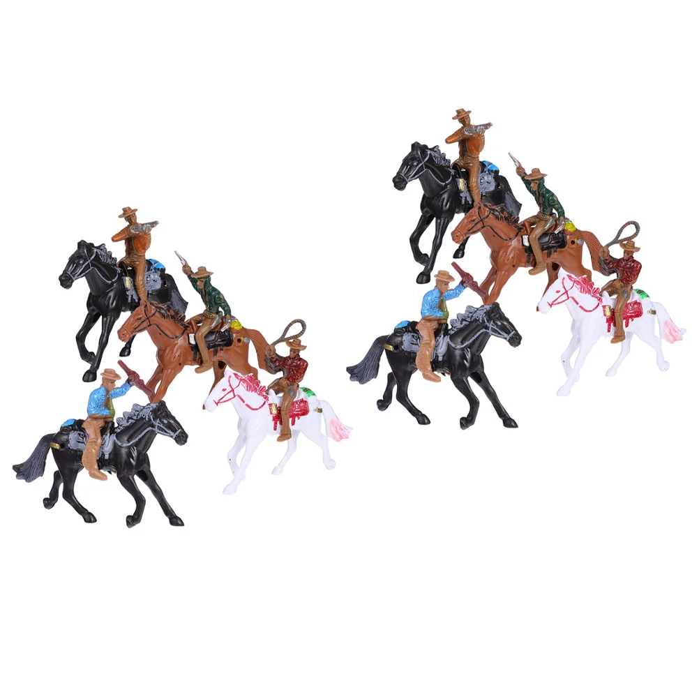 

Cowboy Figures Toys Figurines Horse Model Indian Action Models Toy Playset Mini Figure American Riding Miniature Figurine