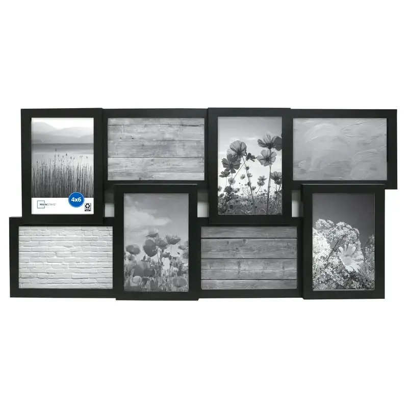 

8-Opening Linear Gallery Collage Picture Frame, Black Picture frame Classeur photocards kpop Wall decororation Kpop Photo card h
