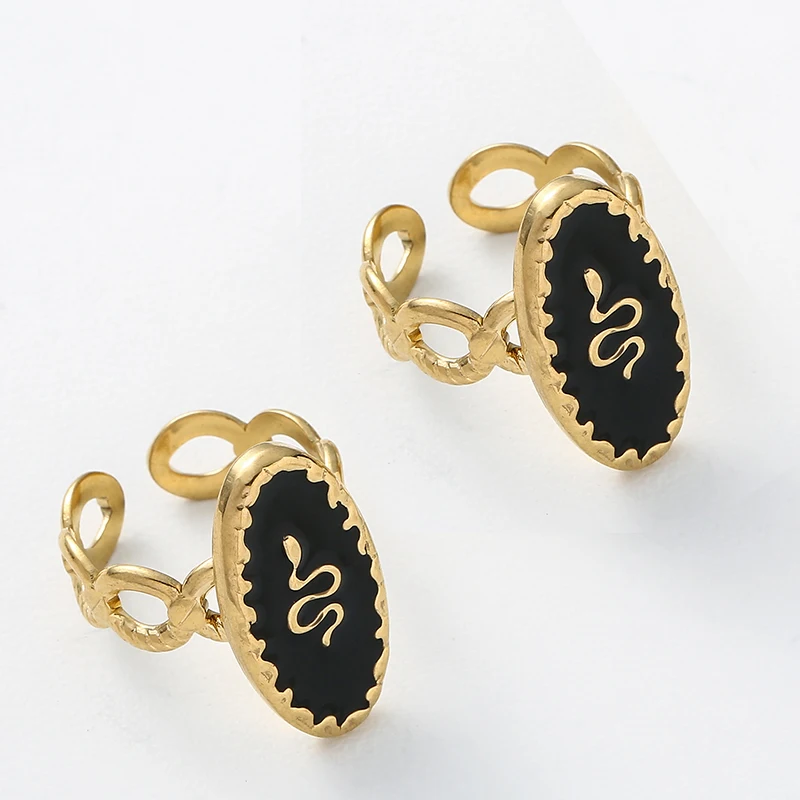 

Geometric Serpentine Hollow Rings For Women Men Girls Classic Punk Boho Finger Rings Open Adjustable Rings Fashion Jewelry Gifts