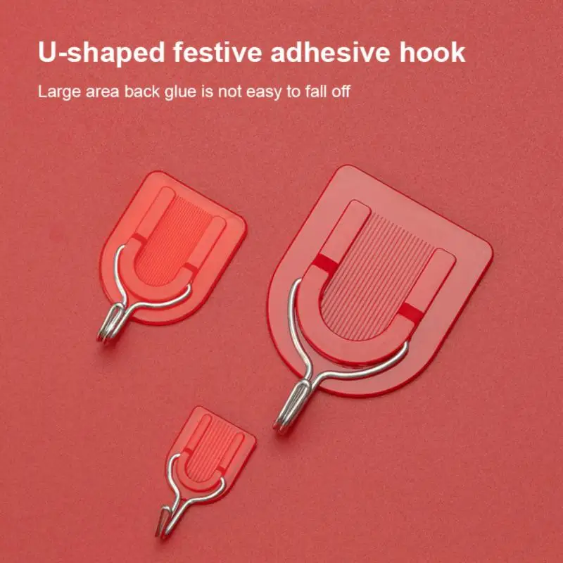 2/3/4 шт. J-образный пластиковый настенный крючок J-типа красный прочный для ванной