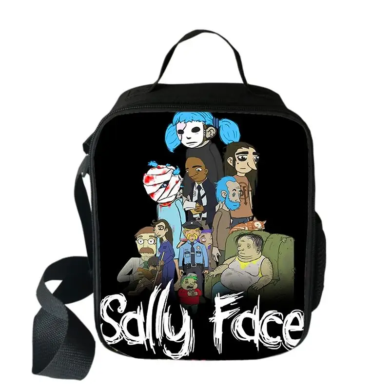 Hot Sally Face Women Men Lunch Bags Kids Food Portable Insulated Lunch Box Children Crossbody Bags School Lunch Bags
