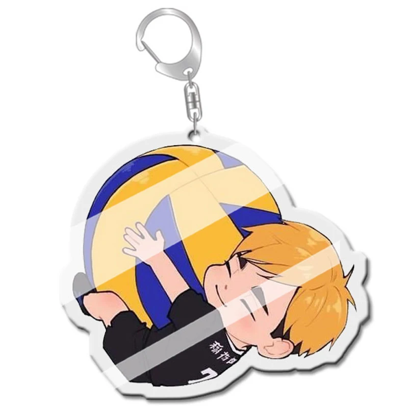 

Hot Japan Anime Junior VBolleyball Player Keychains Transparent Acrylic Cartoon Key Chain Ring Jewelry Girl Bag Pendants Gifts