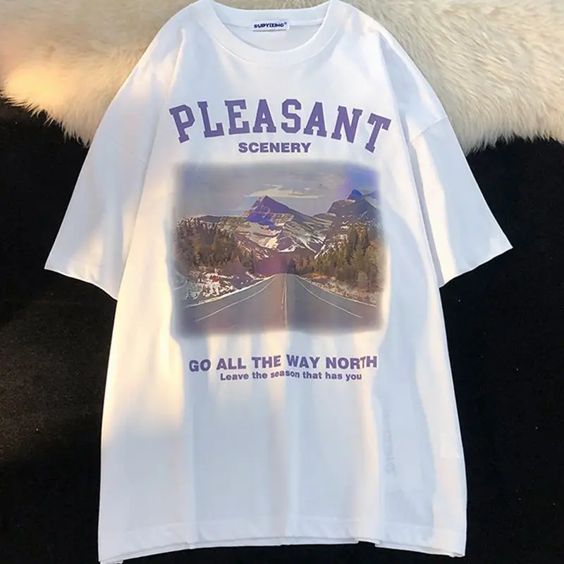 

Женские летние футболки с круглым вырезом, модные Свободные повседневные универсальные футболки с коротким рукавом и надписью, 2022