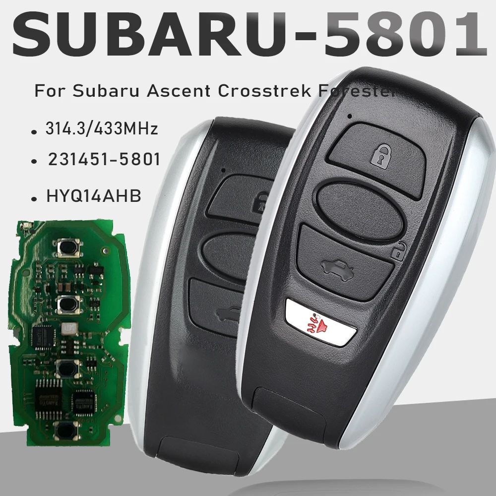 

KEYECU 231451 -5801 Умный дистанционный брелок для Subaru Ascent Crosstrek Forester Impreza Legacy STI WRX Outback 2017 2018 2019 2020