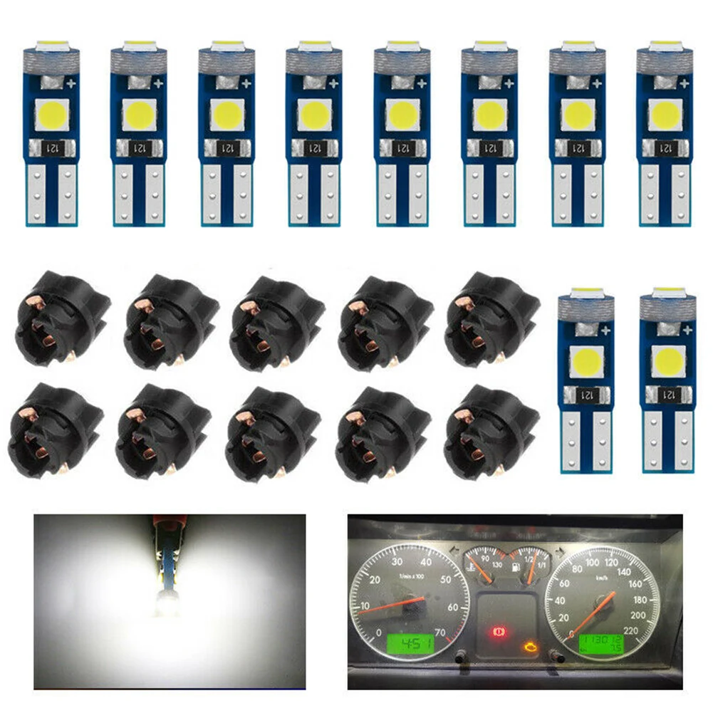 

10 шт. T5 74 12 В 3SMD-3030 светодиодные лампы автомобильные аксессуары светильник ящиеся цвета для приборной панели