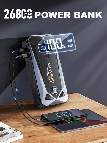 YABER автомобильный стартер 4000A 26800 мАч автомобильный аккумулятор Powerbank авто аккумулятор усилитель зарядное устройство внешний аккумулятор