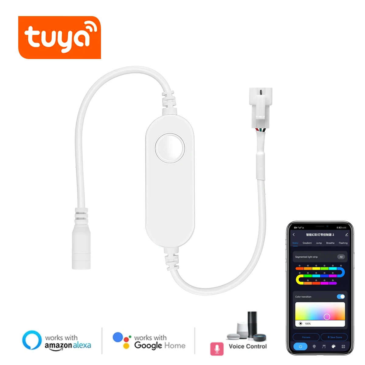 

RGBIC контроллер для светодиодной ленты Tuya