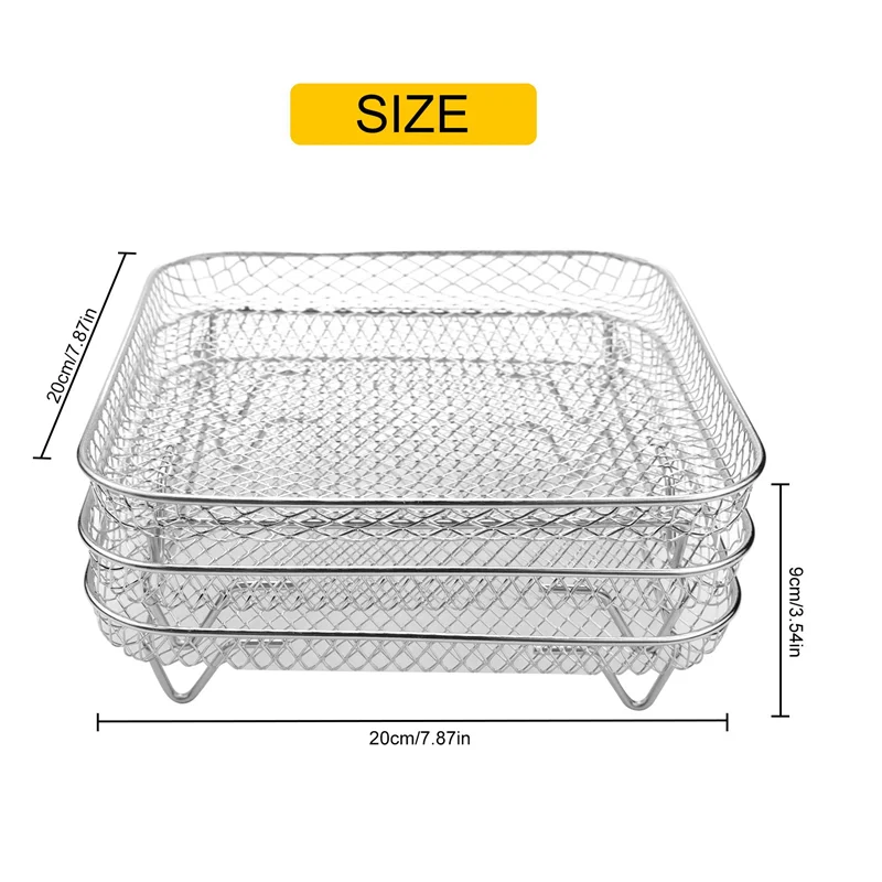 8-дюймовая стойка для фритюрницы квадратные три Штабелируемых стойки