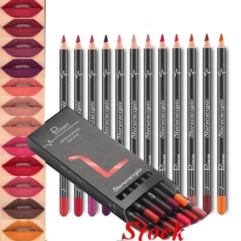 Lipstick Set Pen Matte Lip Liner Long Lasting Makeup Pens Easy To Wear Non-stick Cup карандаш для
