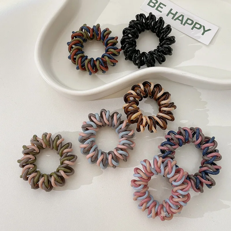 

New Telephone Line Hair Ropes for Women Girl Spiral Hair Ties Cute Elastic Hair Rings Ponytail Holder Tie Gum Hair Accessories