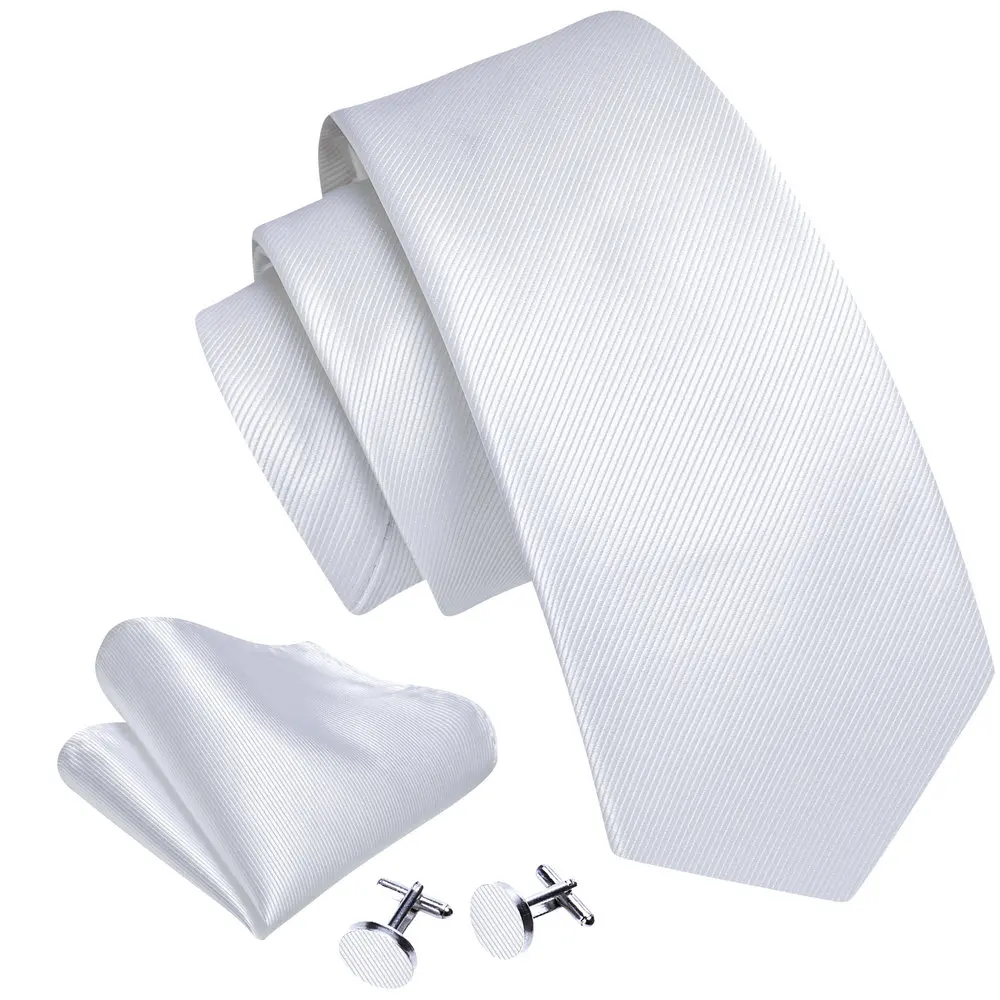 

Мужской Шелковый галстук Barry.Wang, белый роскошный брендовый дизайнерский тканый однотонный Карманный квадратный галстук для запонок и костюма, галстук для свадебной церемонии