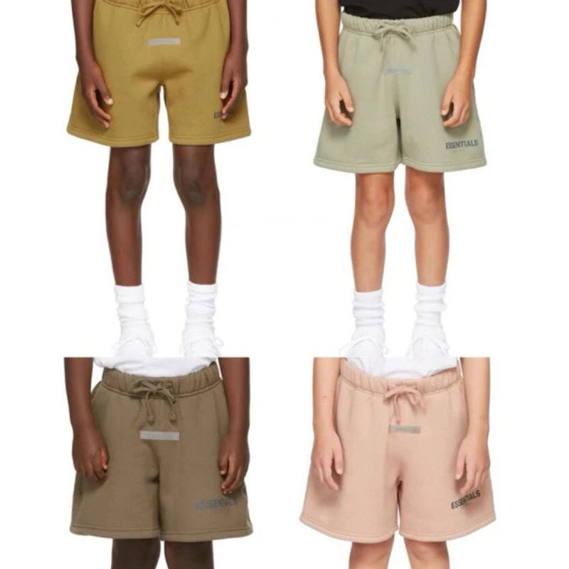 

Essentials Children's Shorts Parent-child Silicone Letter Reflective Shorts Comfortable Casual Sweatpants with Children