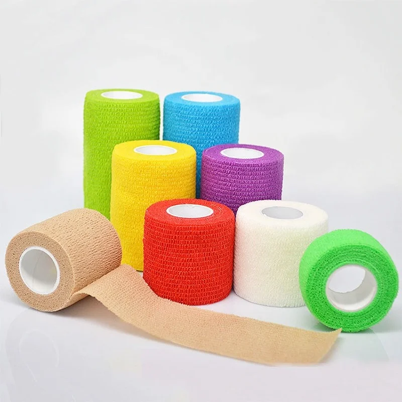 

6 Roll 4.5m Color Sports Self Adhesive Elastic Bandage Wrap Tape for Knee Support Pad Finger Ankle Palm Shoulder