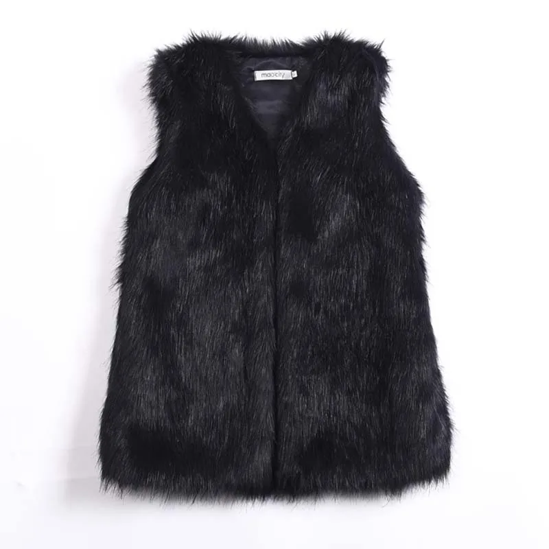New Winter Solid Colors Fox Fur Coat Women Man Fashion Warm Fur Coats Outerwear Fake Fur Shawl Knit Women Clothing Vest
