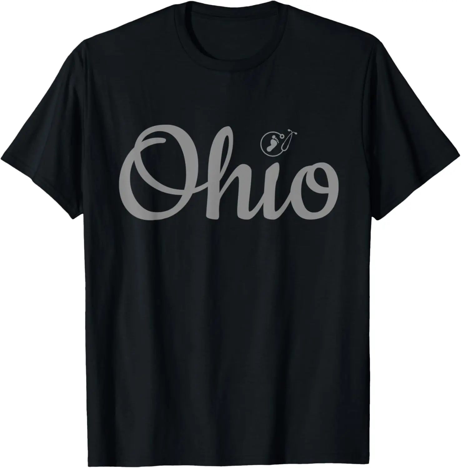 Серая педиатрическая футболка State of Ohio Nurse NICU PICU