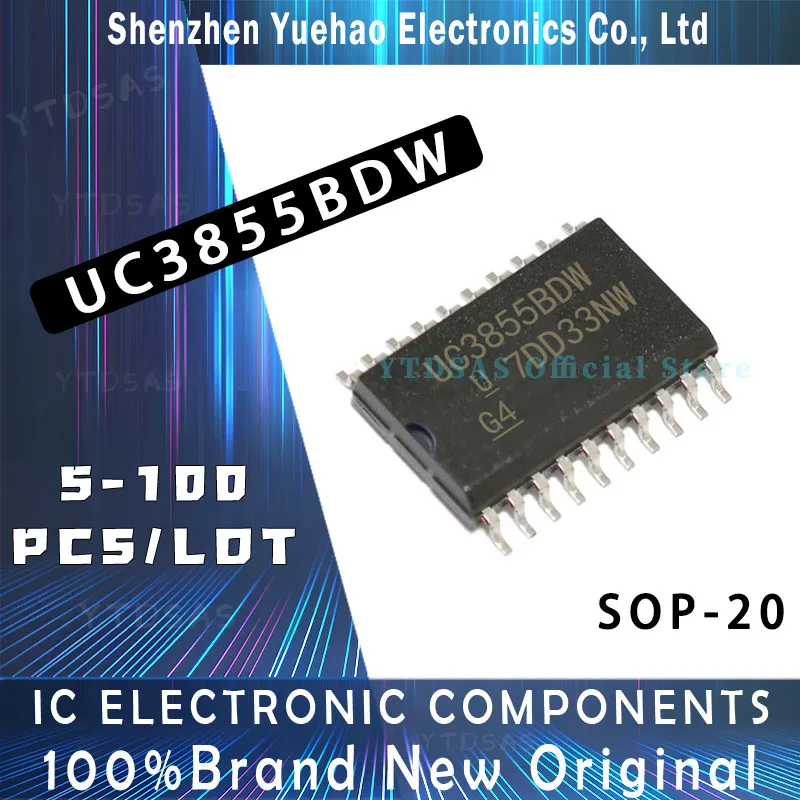

5PCS/Lot UC3855BDW UC3855BD UC3855B UC3855 3855BDW SOP-20 IC Chip