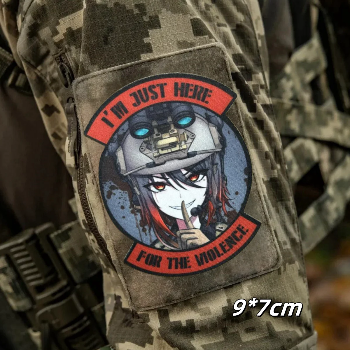 Аниме Mikhail Girl тактическая нашивка Военная я здесь за агрессивный моральный