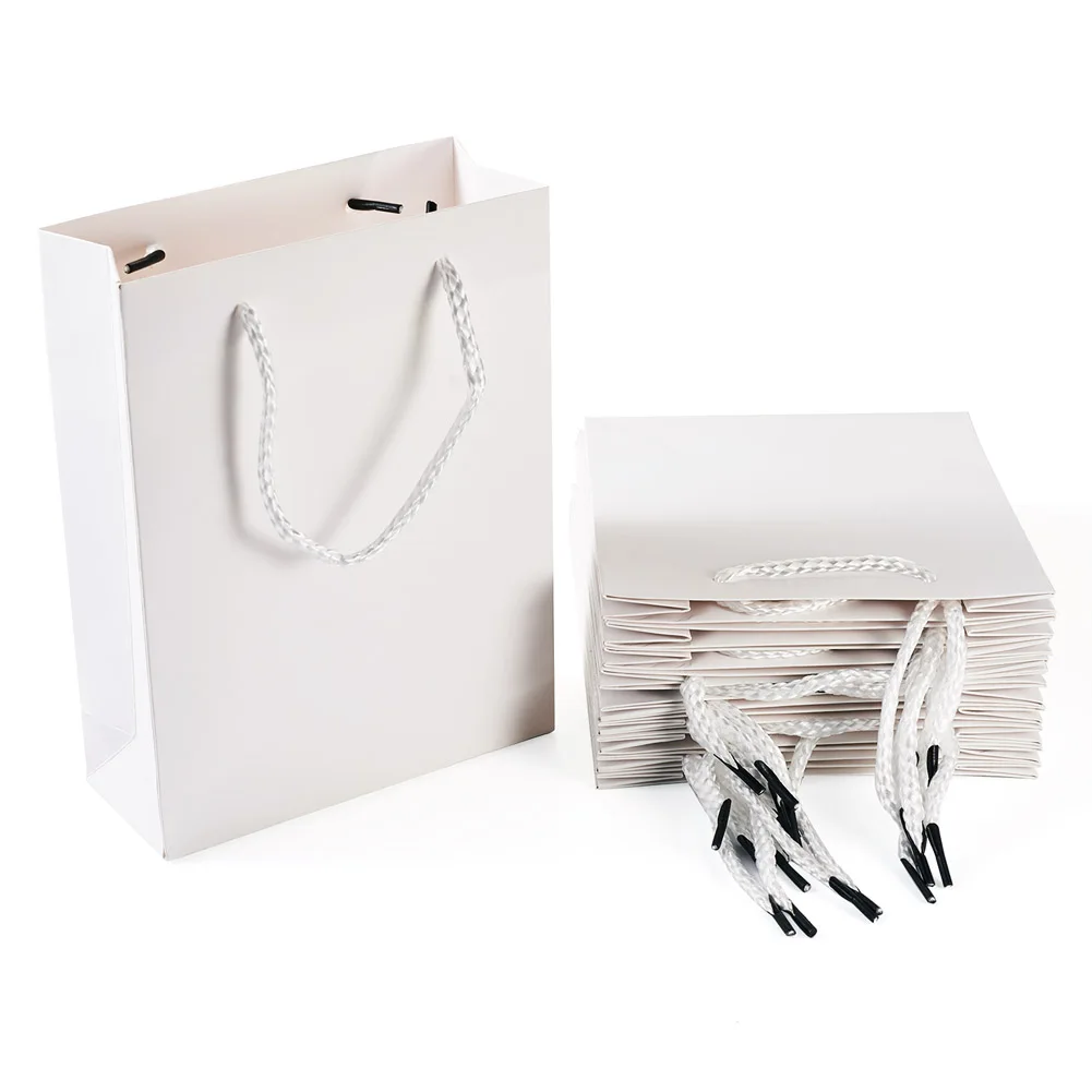 10 шт. белая прямоугольная складная сумка для ювелирных изделий