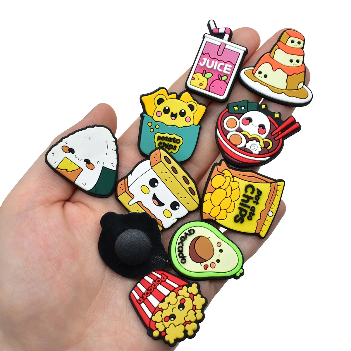 2 шт. ПВХ попкор пицца чай с молоком пряжки для обуви подвески аксессуары