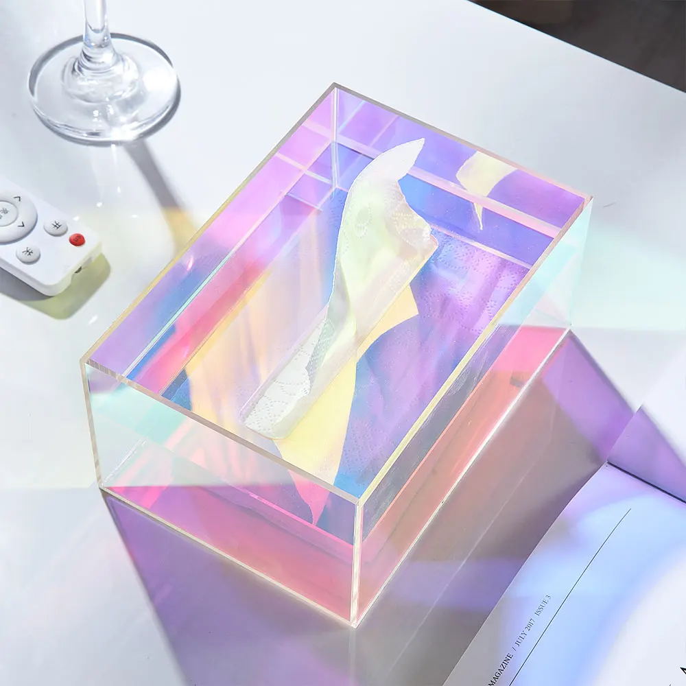 

Tissue Box Holder Household Transparent Color Acrylic Box for Napkins Home Hotel Creative Acrylic Tissue Box Storage Rack