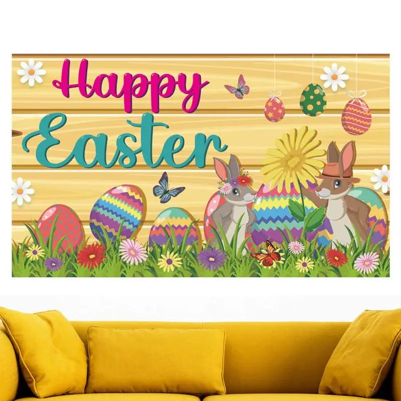 

Easter Egg Hunt Backdrop Easter Bunny Banner For Easter Decorations Rabbit Eggs Backdrop For Spring Easter Party Photo Booth