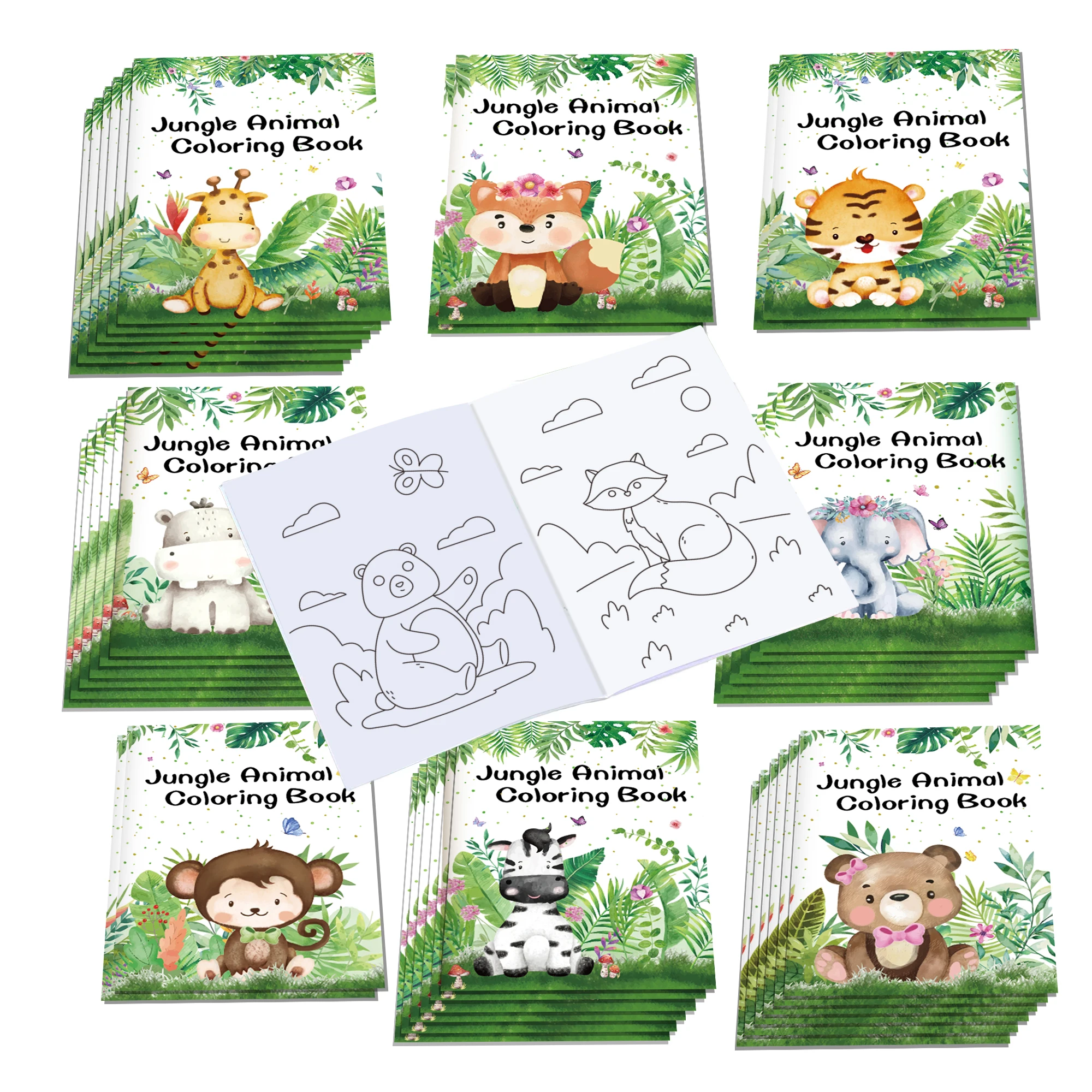 

16Pcs/set Cartoon Jungle Safari Animals Graffiti DIY Scroll Color Filling Paper Painting Educational Toys for Girls Boys Gift
