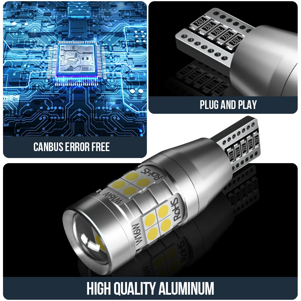 2pcs W16W T15 921 Canbus LED Reverse Light Blub Backup Lamp For BMW E81 E87 E88 E82 E90 E92 E91 E60 F10 F07 E61 F11 1 3 5 Series - купить по