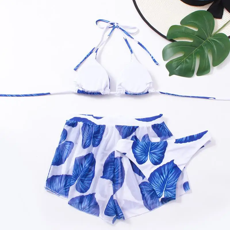 Cikini-Three Piece Split Swimsuit для женщин бикини с ретро-принтом летние купальники купальный