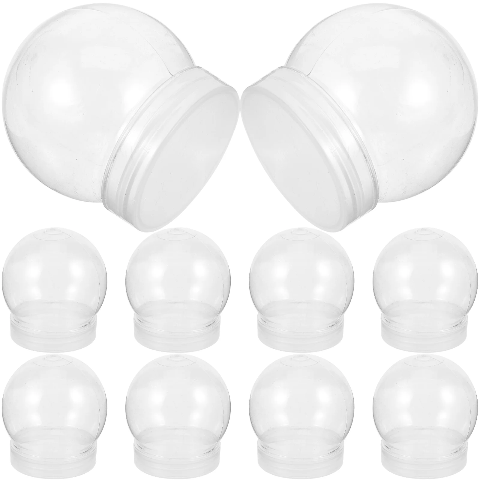 

10pcs Clear Water Globes with Screw Off Cap Empty Snow Globe Making Props
