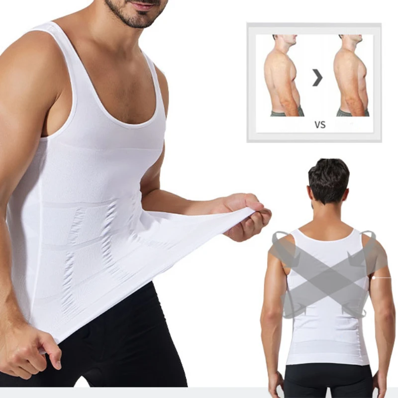 

Men Slimming Shaper Posture Vest Male Tummy Abdomen Corrector Compression Body Modeling Fat Burner Chest Tummy T-Shirt Corset