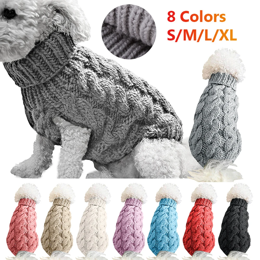 

Puppy Small Clothes Vest Dogs Cosy Cat Chihuahua Costume Cat Outfit Sweater For Cats Turtleneck Dog Pet Clothing Winter Knitted