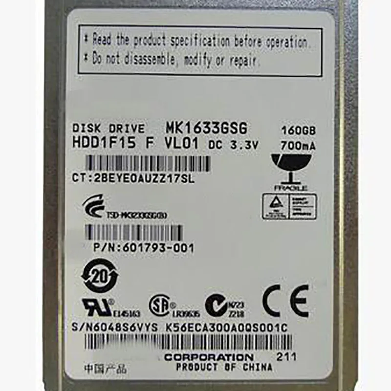 

NEW 160GB HDD 1.8" MicroSATA MK1633GSG FOR 2740p 2730p 2530p 2540p hdd x300 x301 T400S T410S hard disk REPLACE MK1229GSG