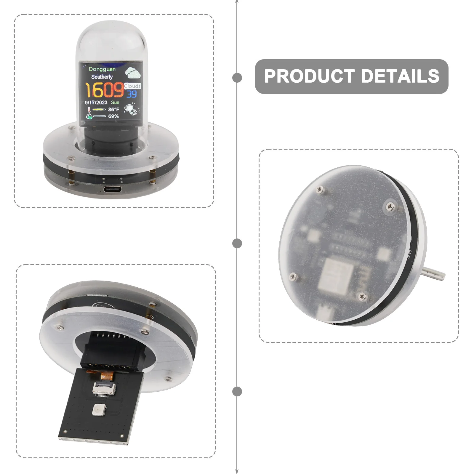 Tube Clock Smart Wifi Glow Diy Clocks Cyber-punk Style Cyfrowy zegar stołowy Wyświetlacz wizualny Wymienna automatyczna aktualizacja