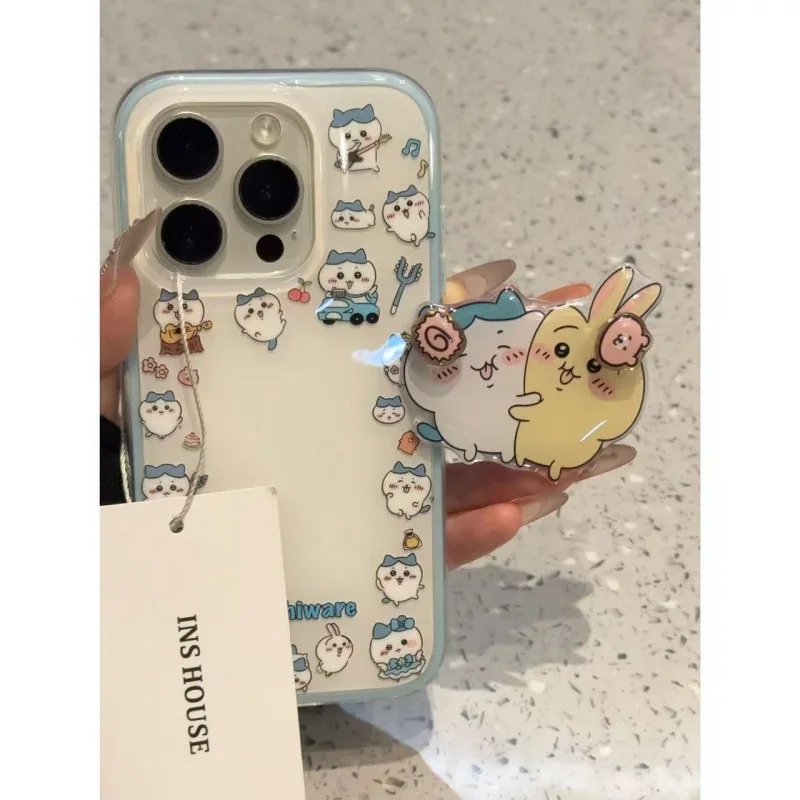 Фото Чехол для телефона Kawaii Joke Bear Nagano Bear Chiikawa с принтом, полная защита объектива, противоударный силиконовый чехол для смартфона iPhone 16 Pro №3
